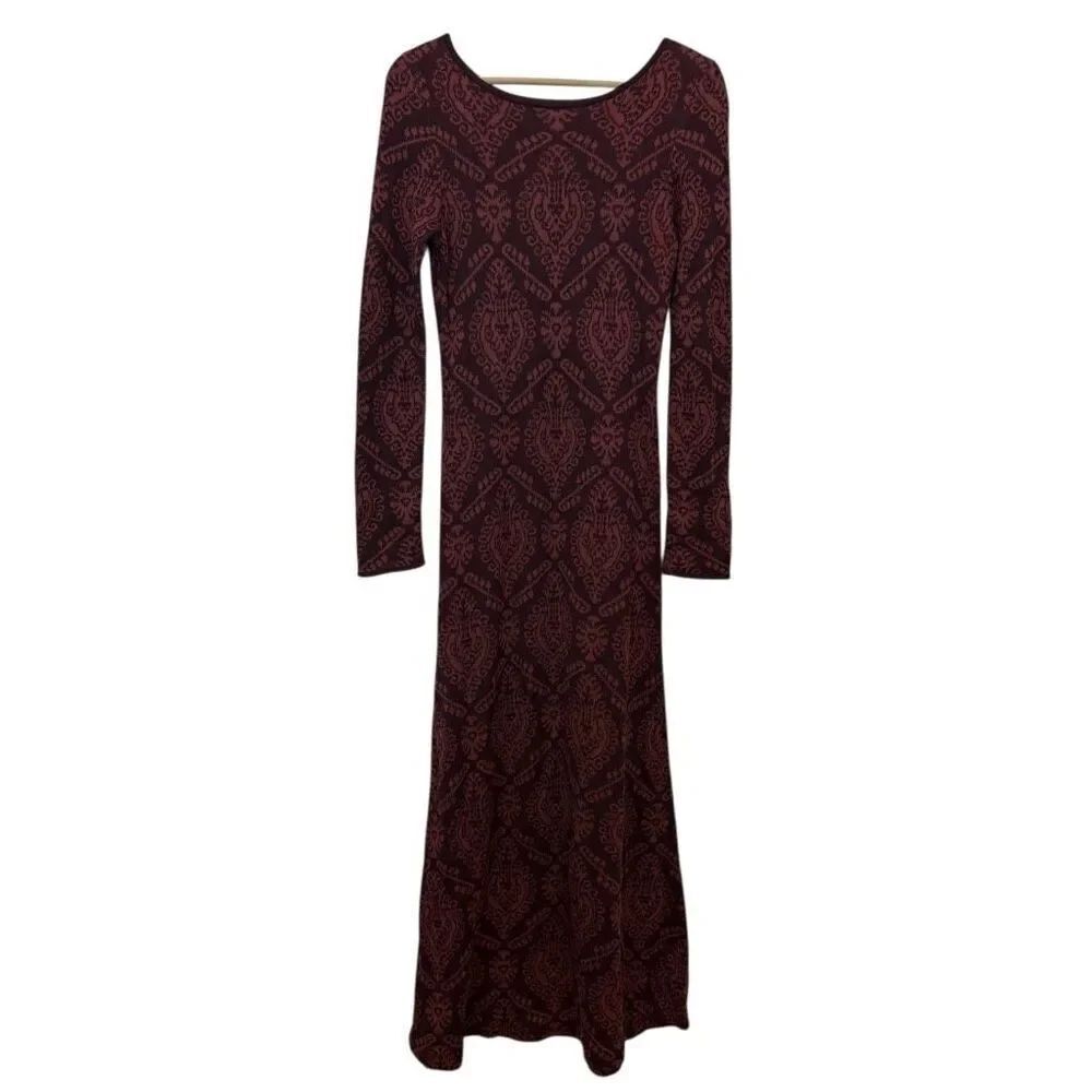 Peruvian Connection Pima Cotton Aztec Print Maxi Sweater Dress Size S